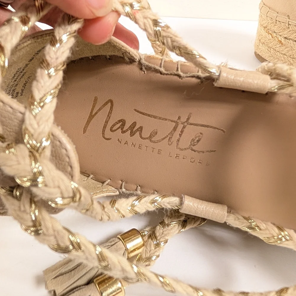 Nanette Lepore Women's Bitsy 1 Espadrille Wedge Sandal Cottagecore Lace - Picture 9 of 13